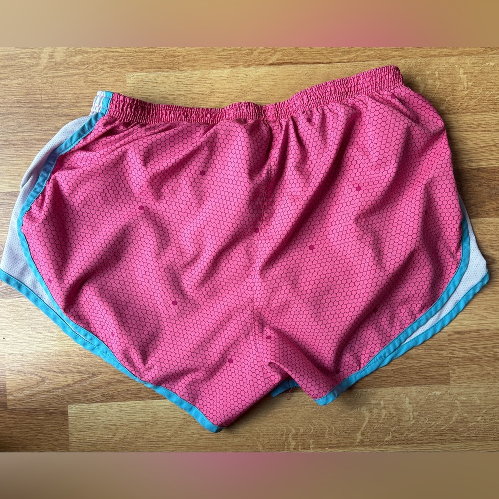 Nike Dri-fit Pink Hexagon Print Lined Running Shorts Women’s Large - Picture 2 of 5